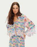 DAHLIA RUFFLED CROP BLOUSE - FAIRY DUST