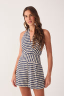 Blue Escama Halter Neck Romper