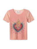 JUNO CREW NECK T-SHIRT - RED AURA