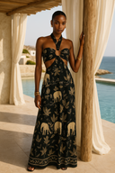 ISANDRA DRESS - MIDNIGHT SAFARI