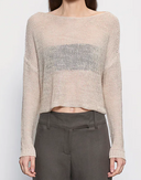 LINEN OPEN KNIT BATEAU SWEATER