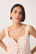 Red Plaid Sweetheart Crop Top
