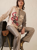 MARILYN PRINTED TROUSERS - MYSTIC
