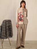 MARILYN PRINTED TROUSERS - MYSTIC