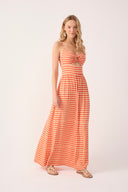 Red Escama Cut-out Buckle Maxi Dress