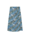 SHIKOKU NARA MIDI SKIRT - INDIGO BLOOM
