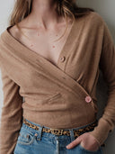 The Wrap CARDIGAN, Camel Cashmere Blend