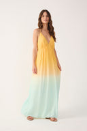 Multicolor Nascente Lurex Open Back Maxi Dress