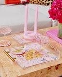 ROSE VEUVE BUTTERFLY LARGE ACRYLIC TRAY