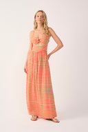 Red Escama Cut-out Buckle Maxi Dress