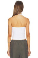COTTON RIB HALTER TOP