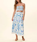 SYLVAN TOP AND MIDI SKIRT SET - LUNADA PRINT