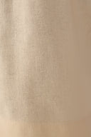 Beige Shell Beaded Neckline Linen Crop Top
