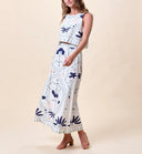 VENETIA TOP  - LILIANA BLUE SURF PRINT