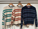 Shaker Cable Striped Crew