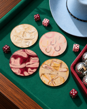 Western Coaster Set - Set of 4 styled on pool table