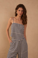 Blue Escama Sleeveless Scarf Top