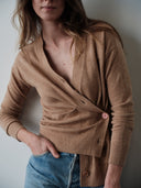 The Wrap CARDIGAN, Camel Cashmere Blend