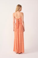 Red Escama Cut-out Buckle Maxi Dress